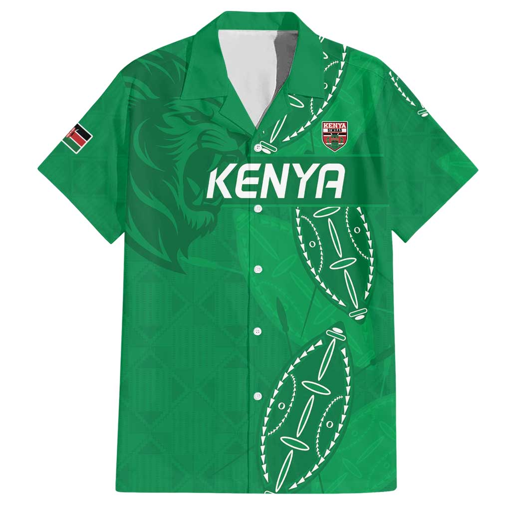 Kenya Rugby Custom Hawaiian Shirt Go Champions Simbas - Green Color