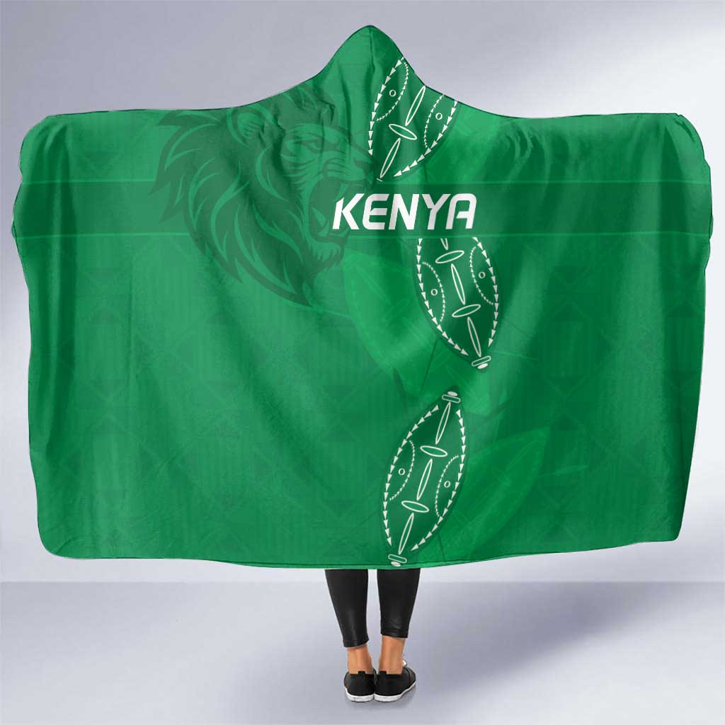 Kenya Rugby Hooded Blanket Go Champions Simbas - Green Color