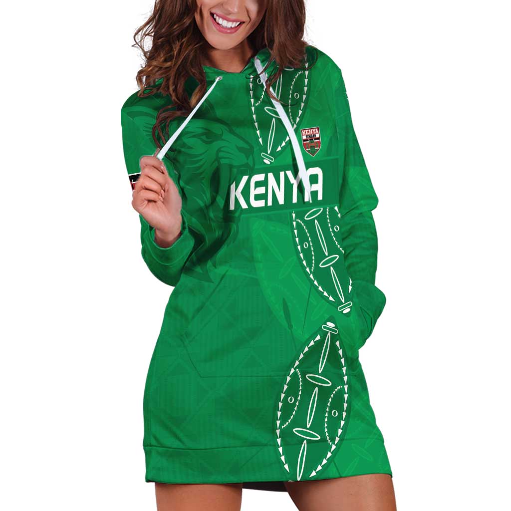 Kenya Rugby Custom Hoodie Dress Go Champions Simbas - Green Color