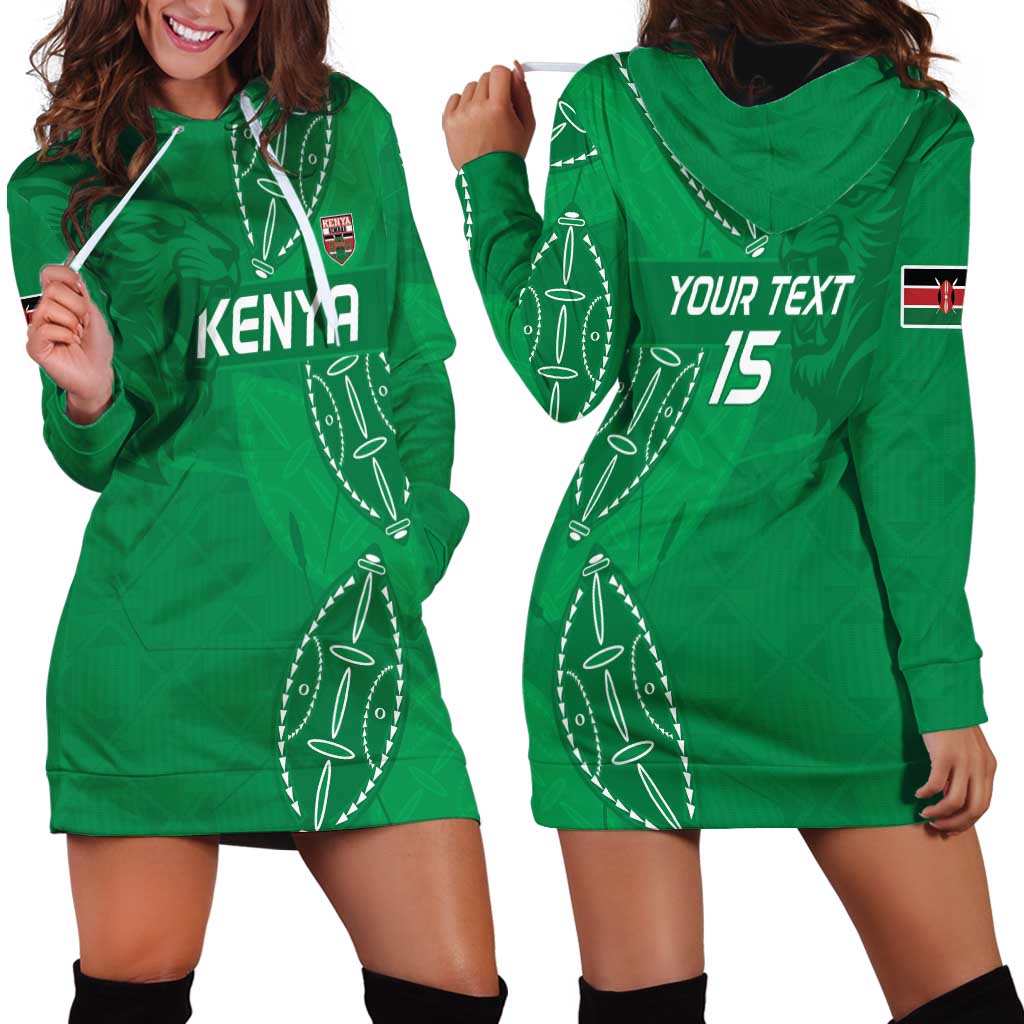 Kenya Rugby Custom Hoodie Dress Go Champions Simbas - Green Color