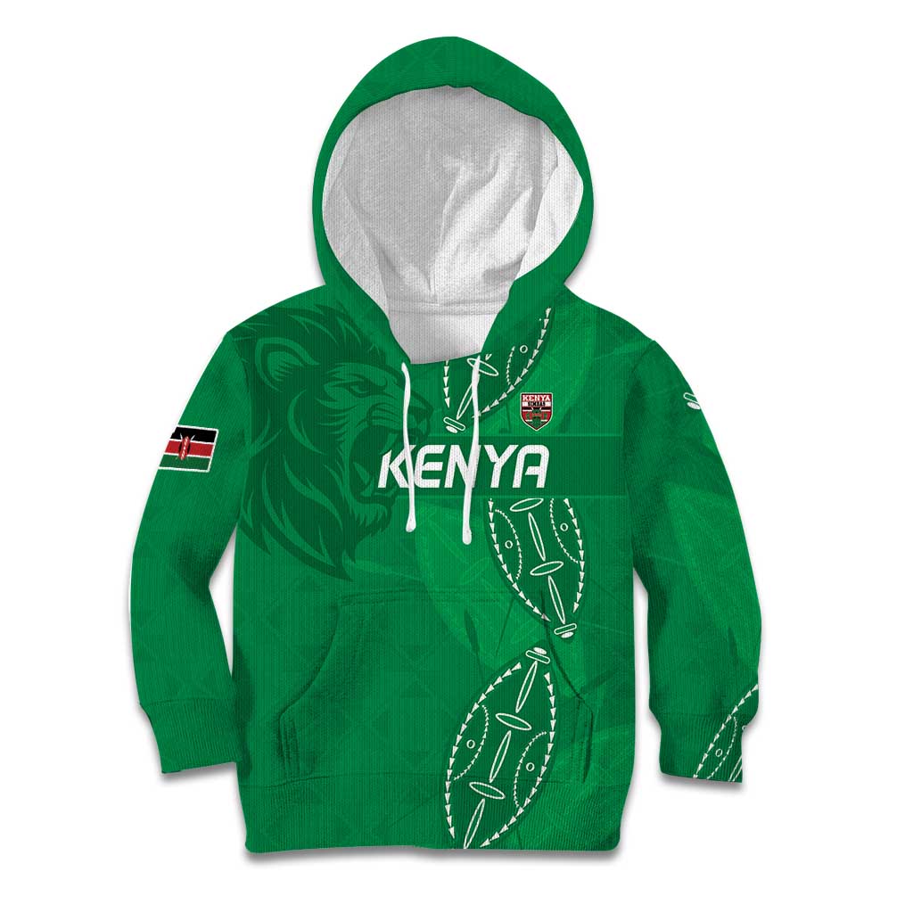 Kenya Rugby Custom Kid Hoodie Go Champions Simbas - Green Color