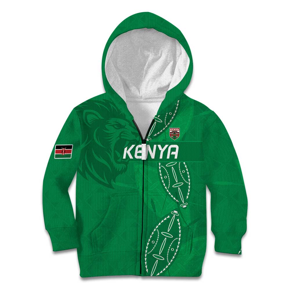 Kenya Rugby Custom Kid Hoodie Go Champions Simbas - Green Color