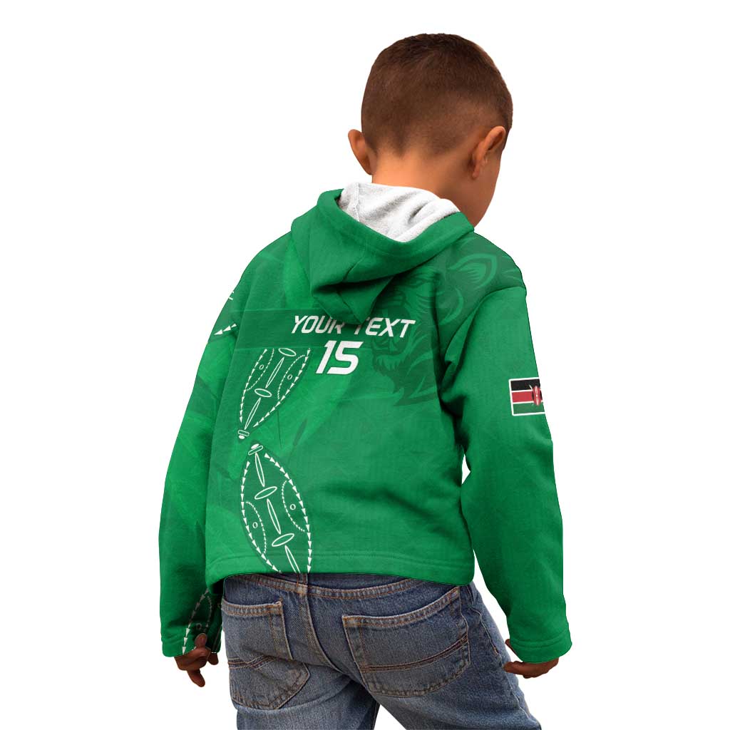 Kenya Rugby Custom Kid Hoodie Go Champions Simbas - Green Color