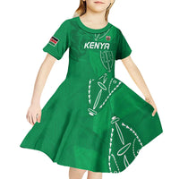 Kenya Rugby Custom Kid Short Sleeve Dress Go Champions Simbas - Green Color