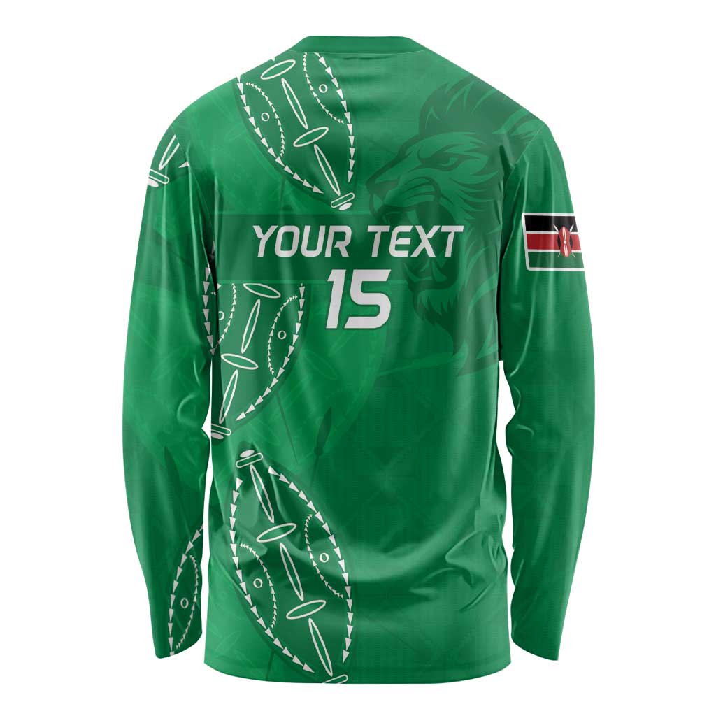 Kenya Rugby Custom Long Sleeve Shirt Go Champions Simbas - Green Color