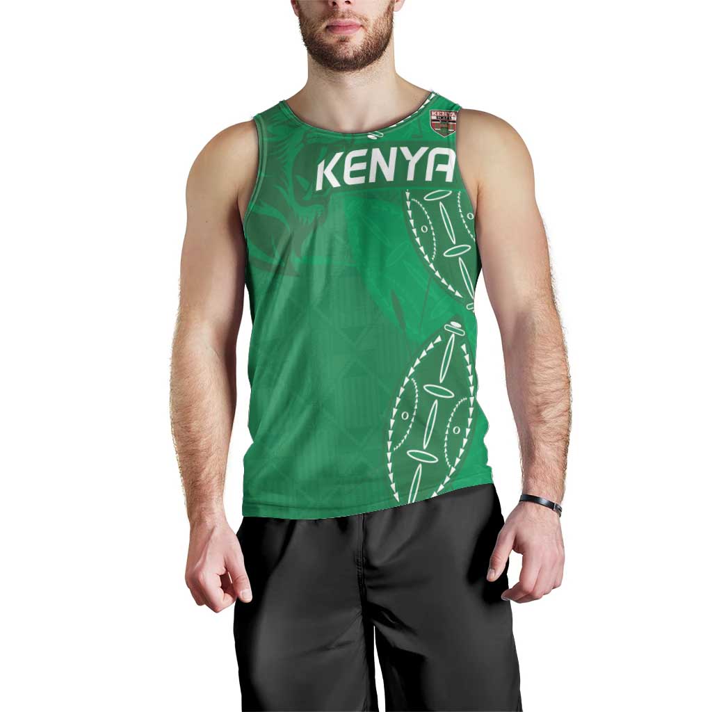 Kenya Rugby Custom Men Tank Top Go Champions Simbas - Green Color