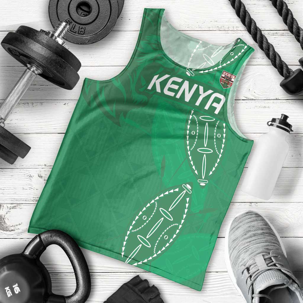 Kenya Rugby Custom Men Tank Top Go Champions Simbas - Green Color
