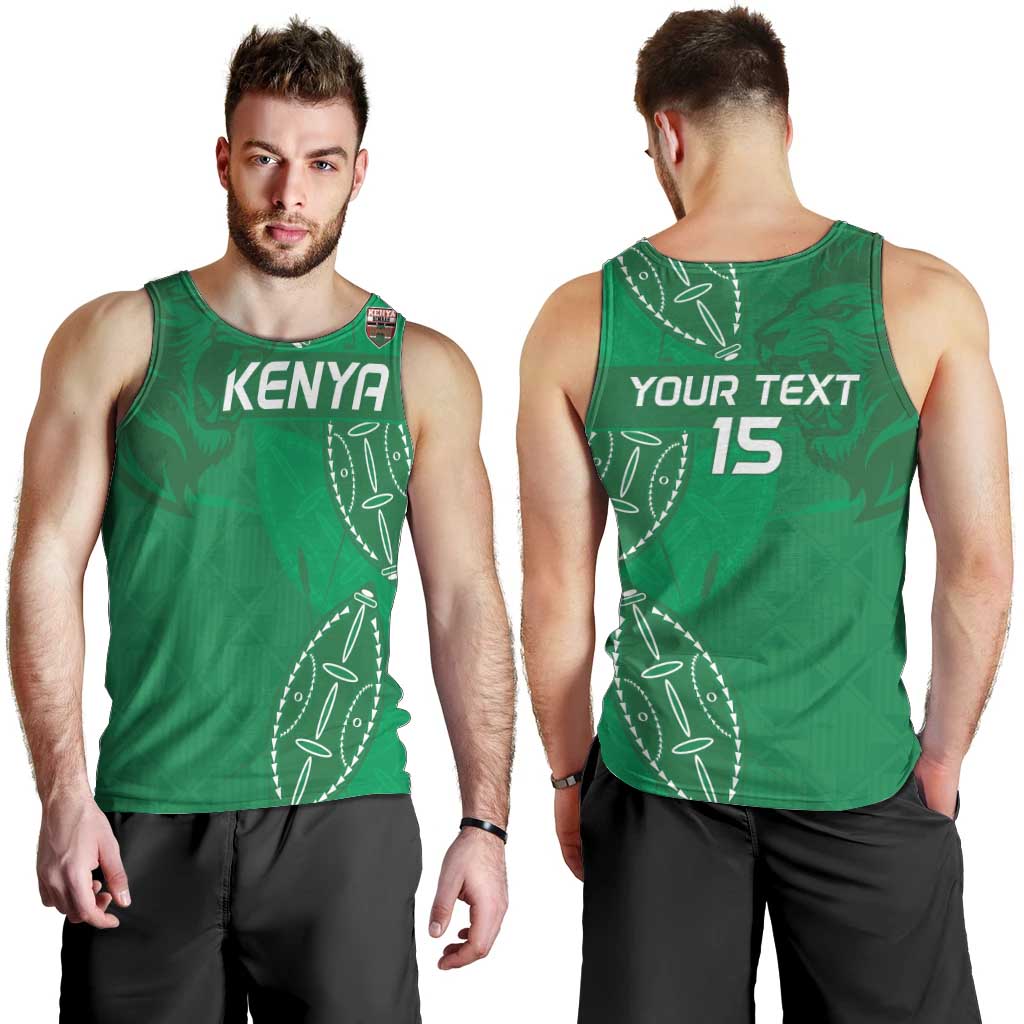 Kenya Rugby Custom Men Tank Top Go Champions Simbas - Green Color