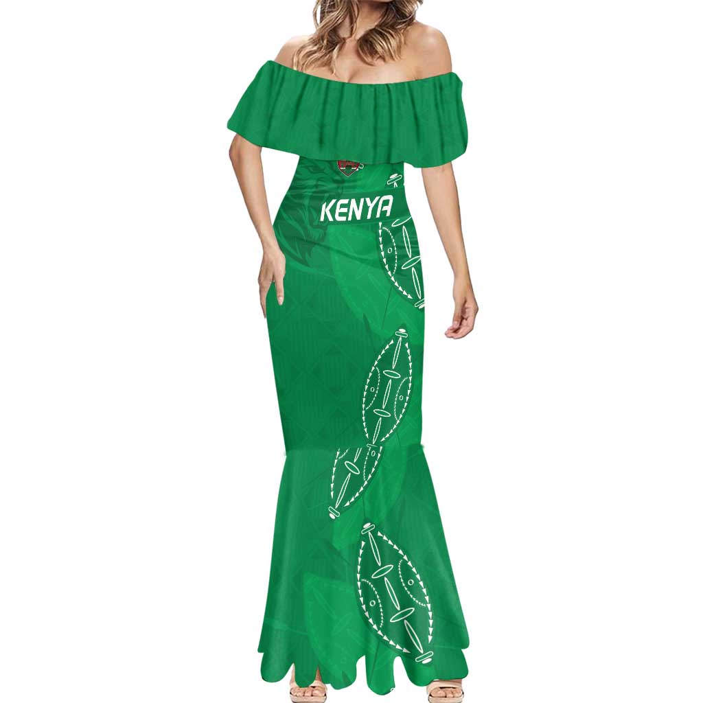 Kenya Rugby Custom Mermaid Dress Go Champions Simbas - Green Color
