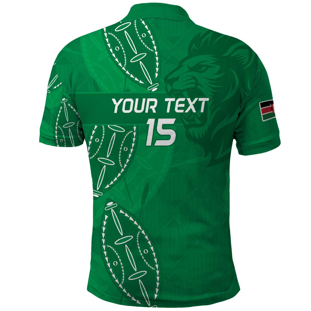 Kenya Rugby Custom Polo Shirt Go Champions Simbas - Green Color
