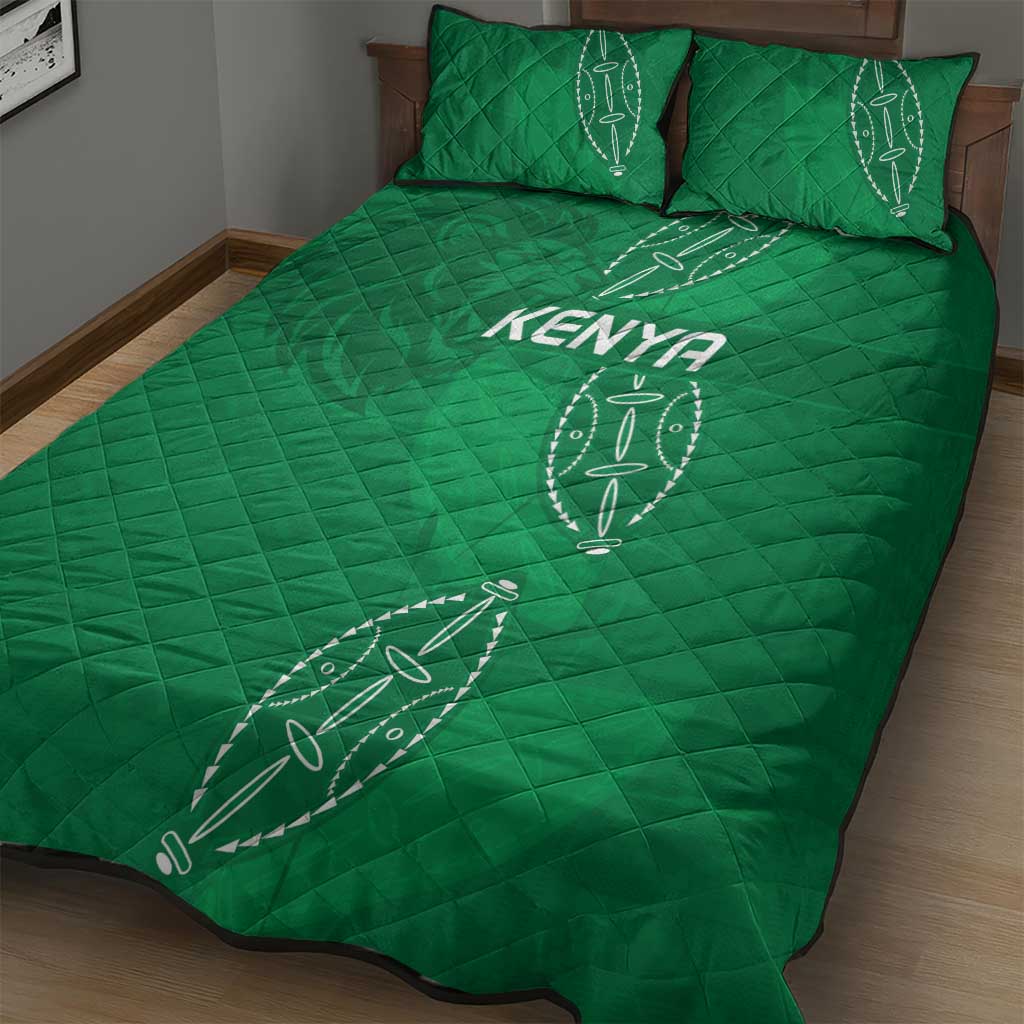 Kenya Rugby Quilt Bed Set Go Champions Simbas - Green Color