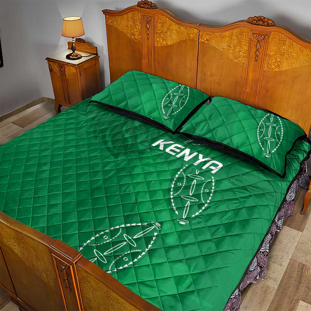 Kenya Rugby Quilt Bed Set Go Champions Simbas - Green Color