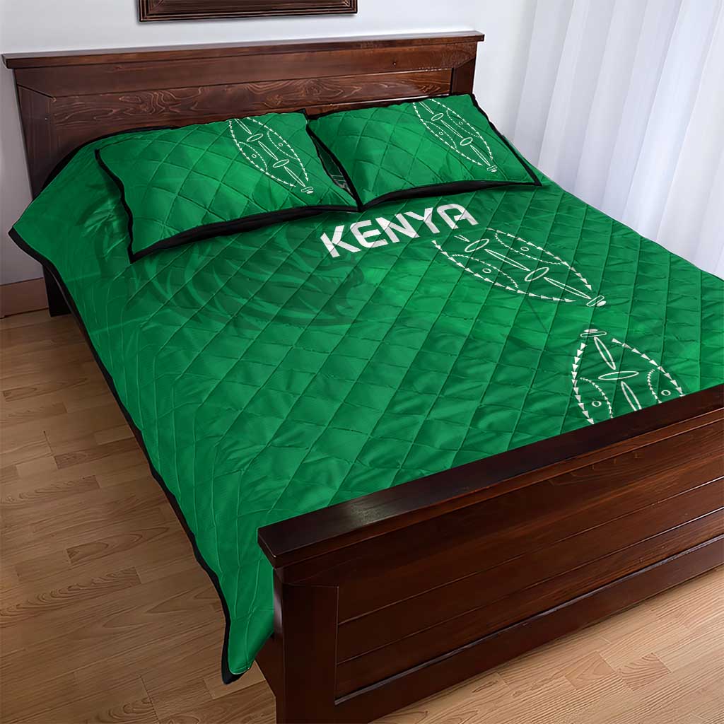 Kenya Rugby Quilt Bed Set Go Champions Simbas - Green Color