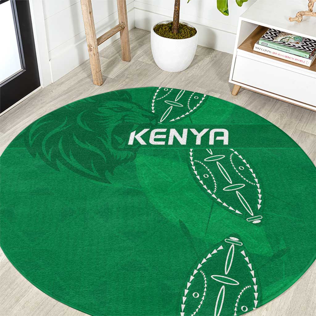 Kenya Rugby Round Carpet Go Champions Simbas - Green Color