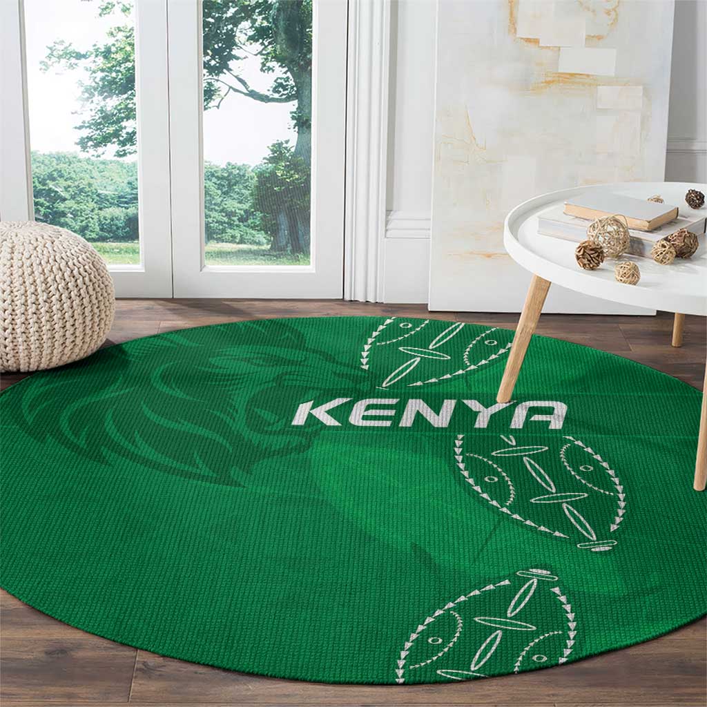 Kenya Rugby Round Carpet Go Champions Simbas - Green Color