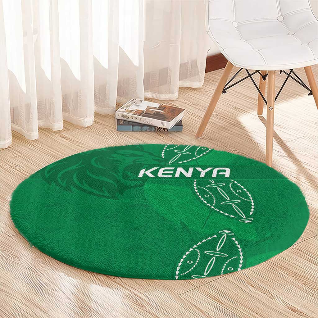 Kenya Rugby Round Carpet Go Champions Simbas - Green Color