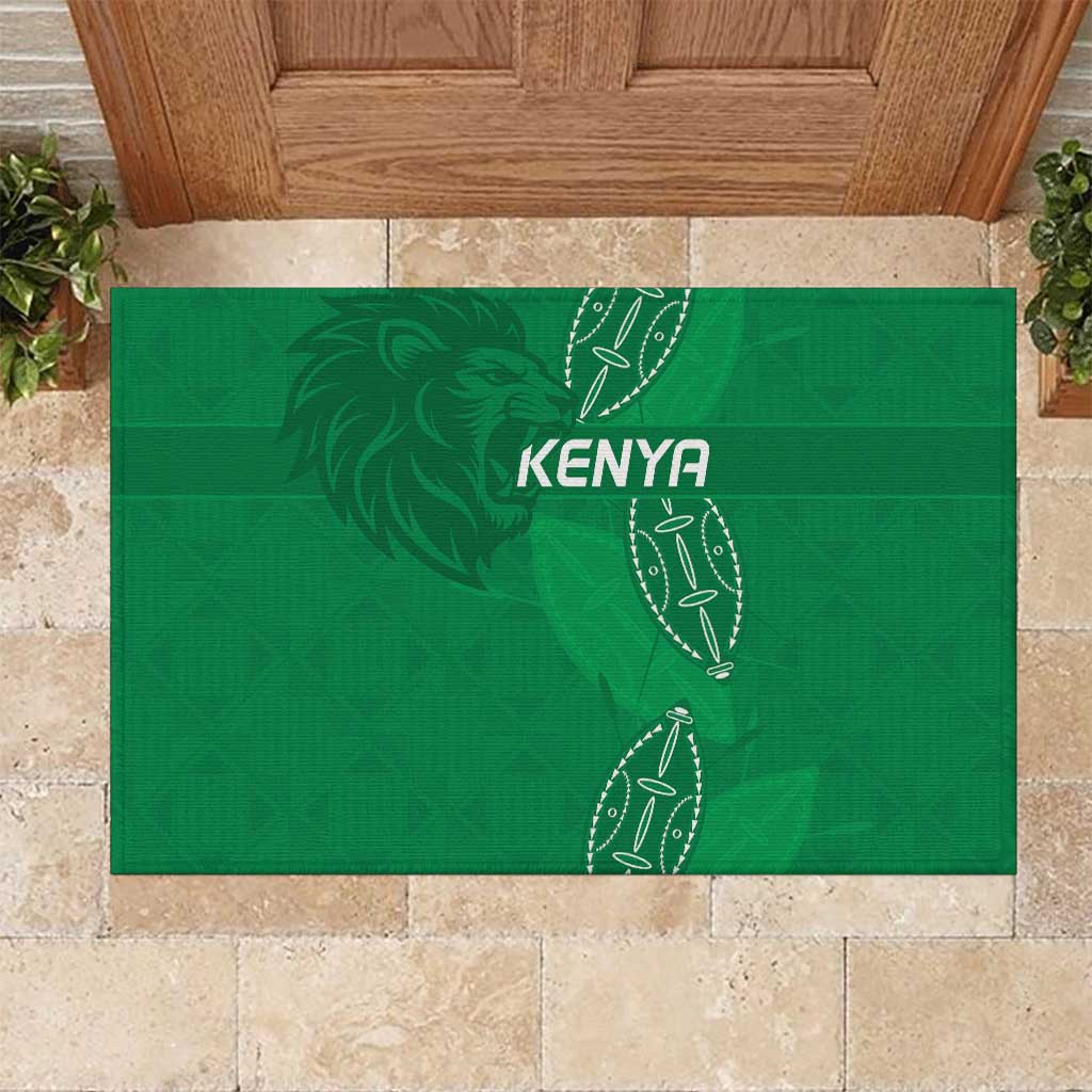 Kenya Rugby Rubber Doormat Go Champions Simbas - Green Color