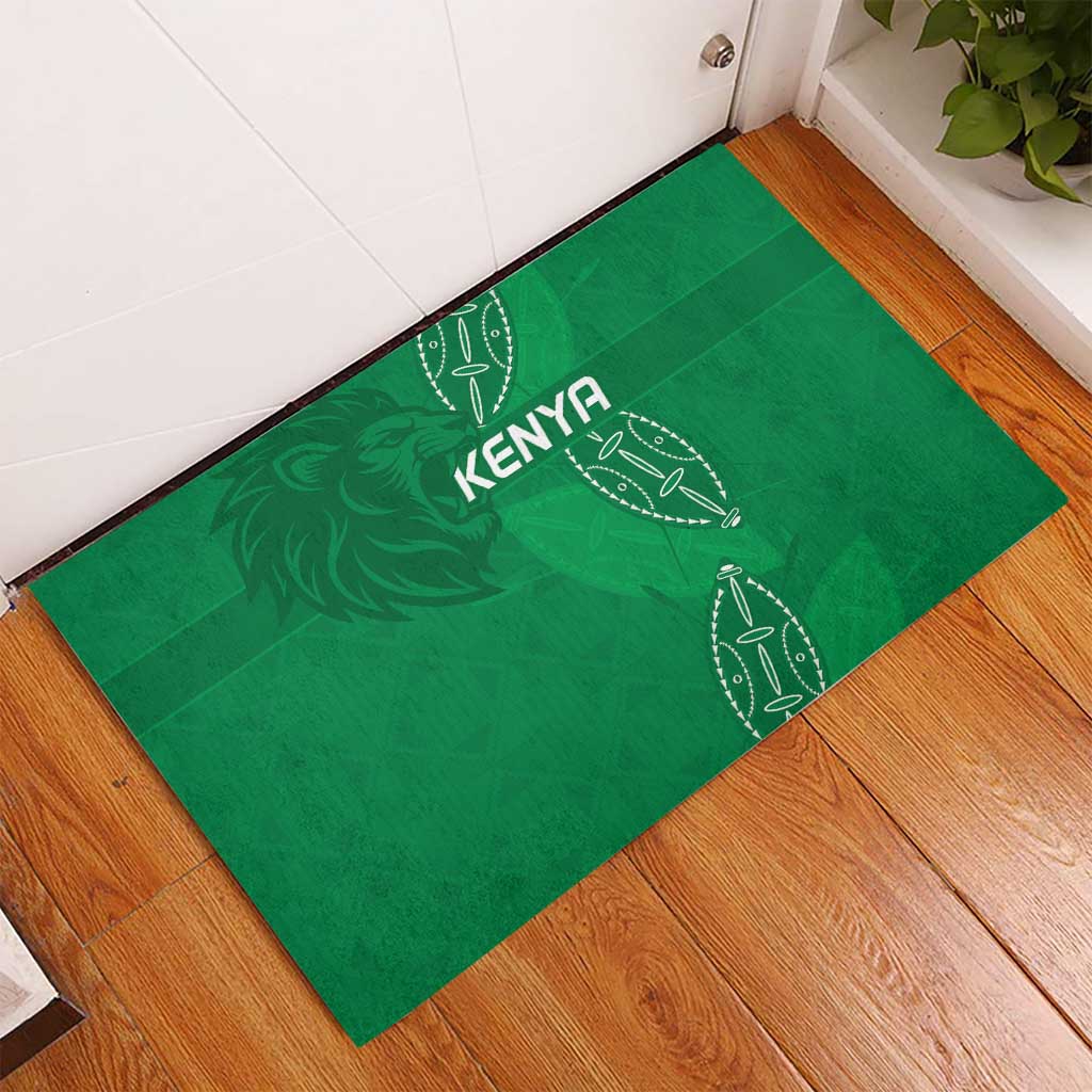 Kenya Rugby Rubber Doormat Go Champions Simbas - Green Color