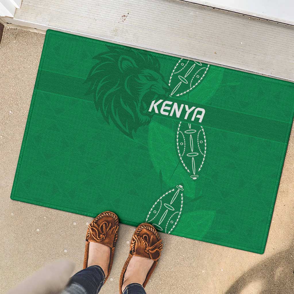Kenya Rugby Rubber Doormat Go Champions Simbas - Green Color