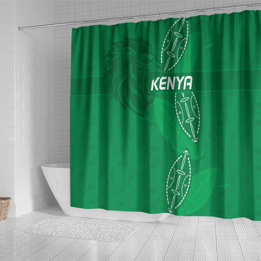 Kenya Rugby Shower Curtain Go Champions Simbas - Green Color