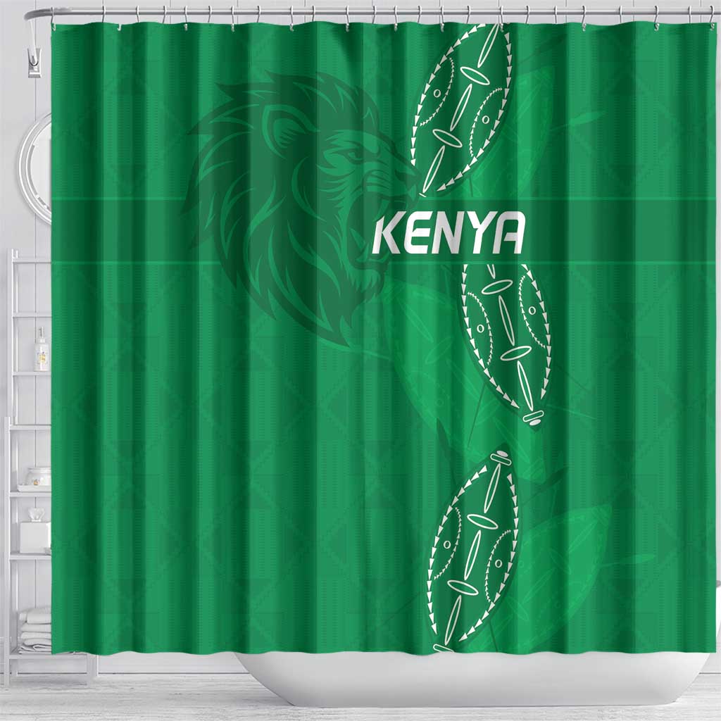 Kenya Rugby Shower Curtain Go Champions Simbas - Green Color