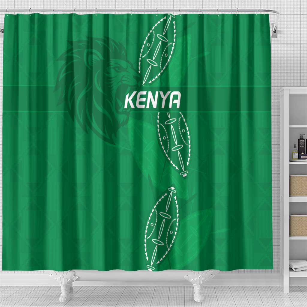 Kenya Rugby Shower Curtain Go Champions Simbas - Green Color