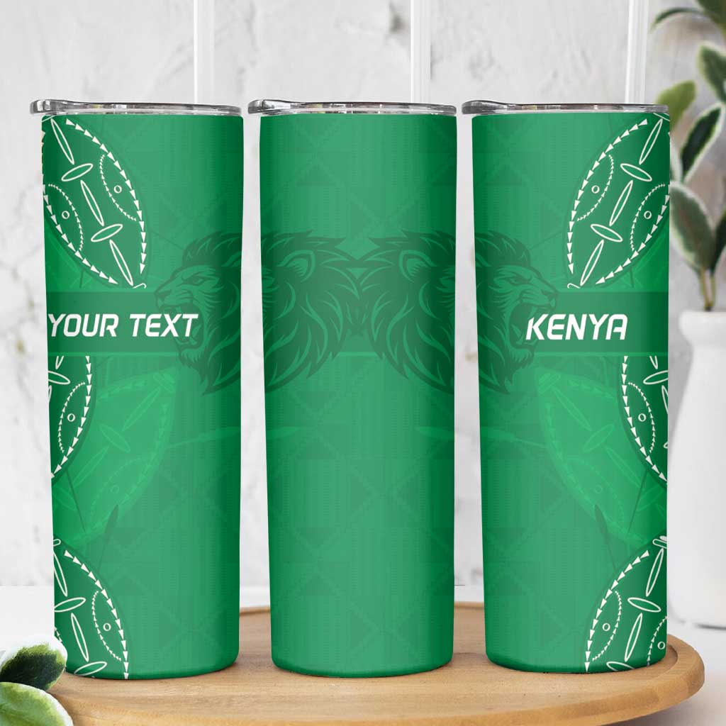 Kenya Rugby Custom Skinny Tumbler Go Champions Simbas - Green Color