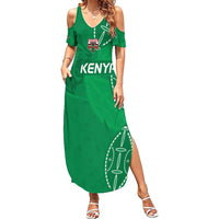 Kenya Rugby Custom Summer Maxi Dress Go Champions Simbas - Green Color