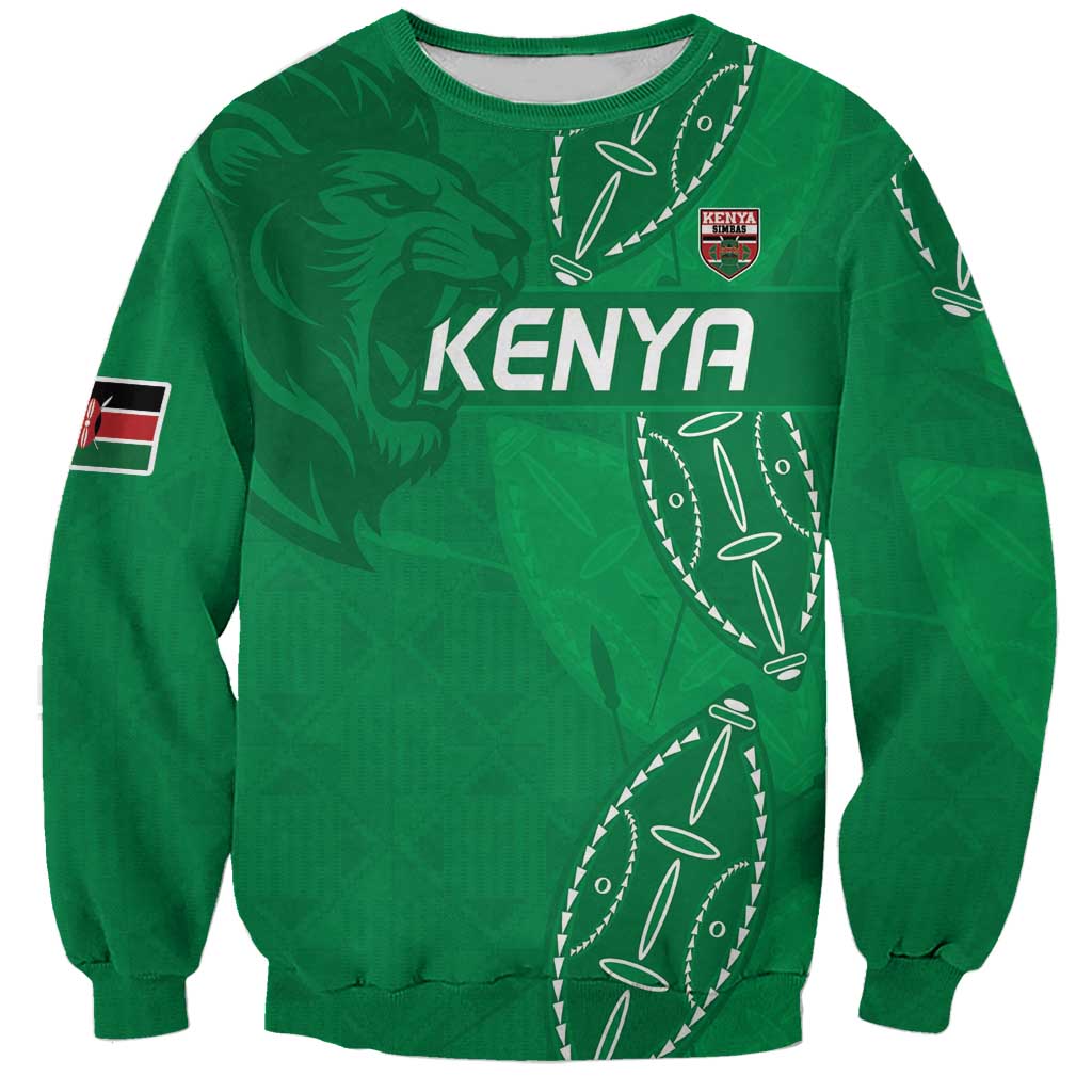 Kenya Rugby Custom Sweatshirt Go Champions Simbas - Green Color