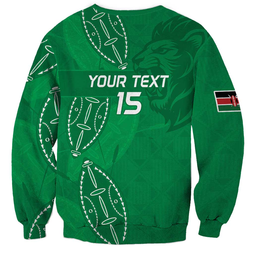 Kenya Rugby Custom Sweatshirt Go Champions Simbas - Green Color