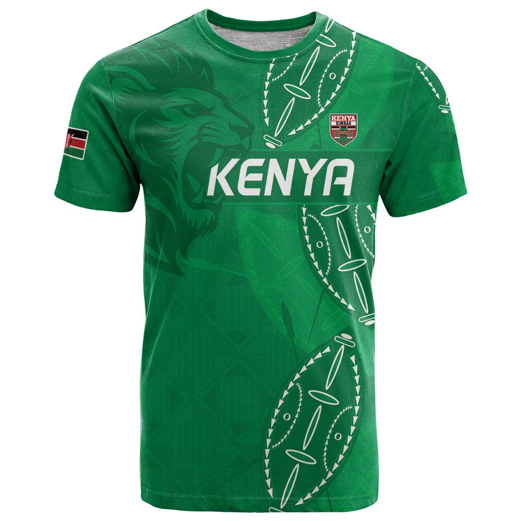 Kenya Rugby Custom T Shirt Go Champions Simbas - Green Color