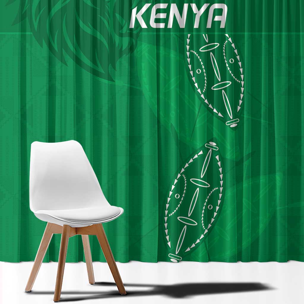 Kenya Rugby Window Curtain Go Champions Simbas - Green Color