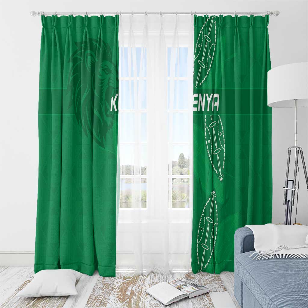 Kenya Rugby Window Curtain Go Champions Simbas - Green Color