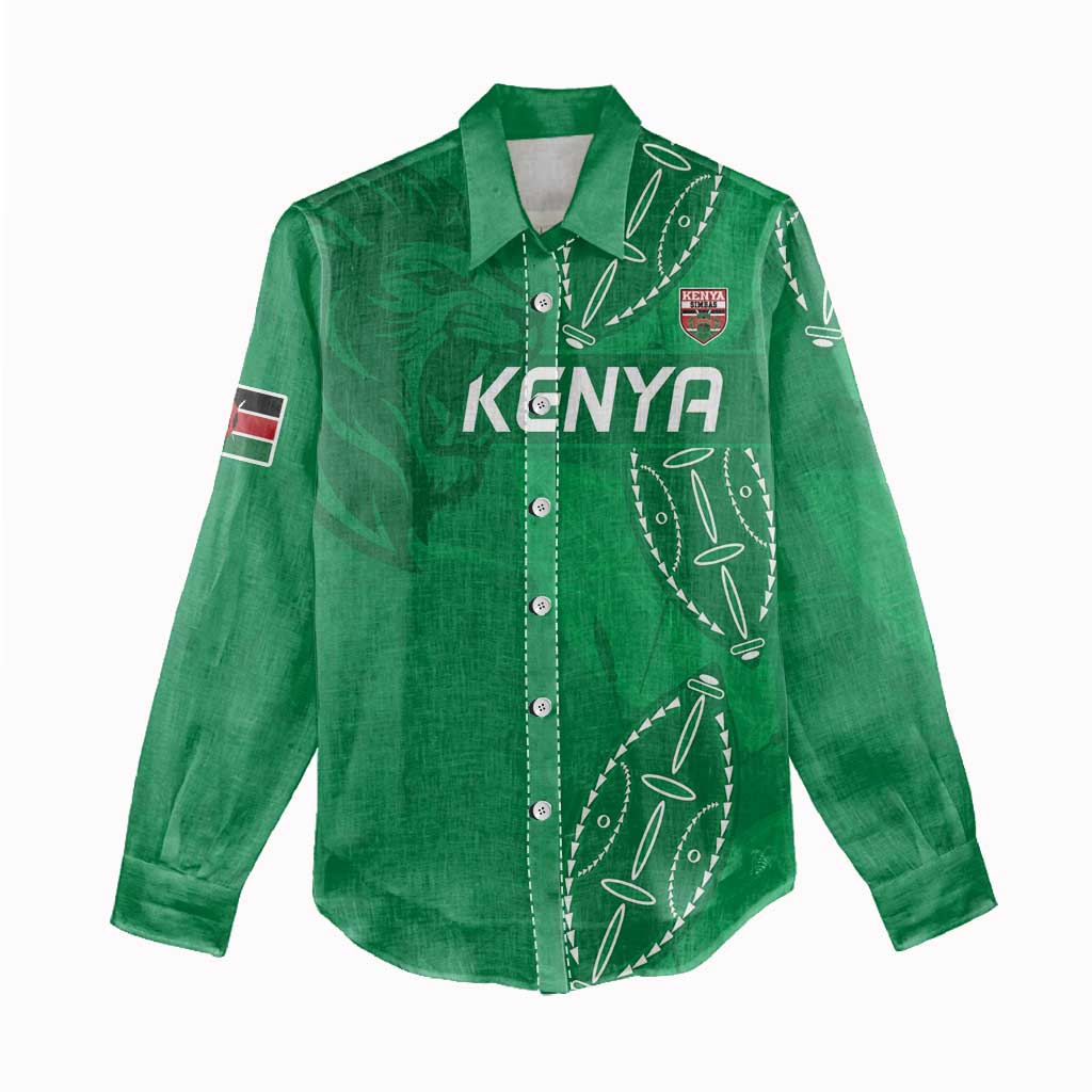 Kenya Rugby Custom Women Casual Shirt Go Champions Simbas - Green Color