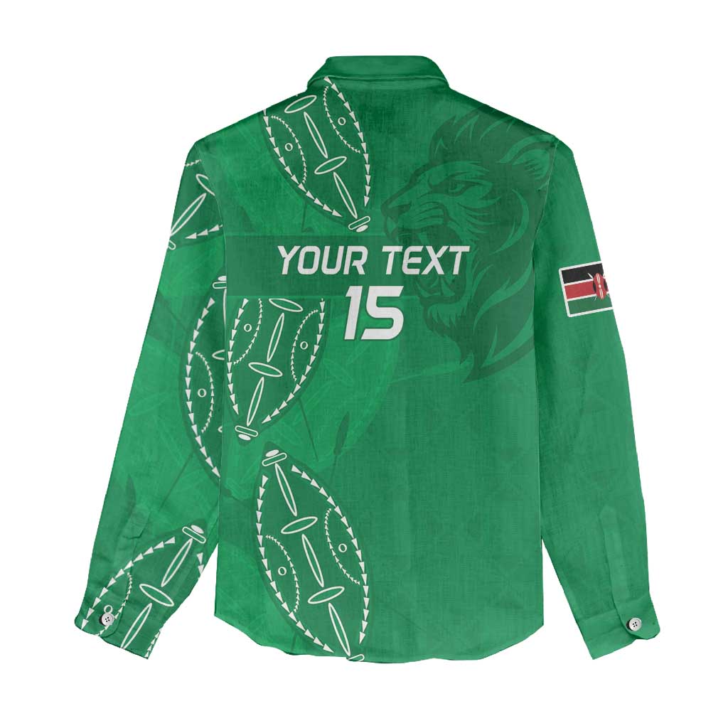 Kenya Rugby Custom Women Casual Shirt Go Champions Simbas - Green Color