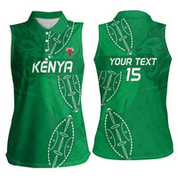 Kenya Rugby Custom Women Sleeveless Polo Shirt Go Champions Simbas - Green Color