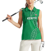 Kenya Rugby Custom Women Sleeveless Polo Shirt Go Champions Simbas - Green Color