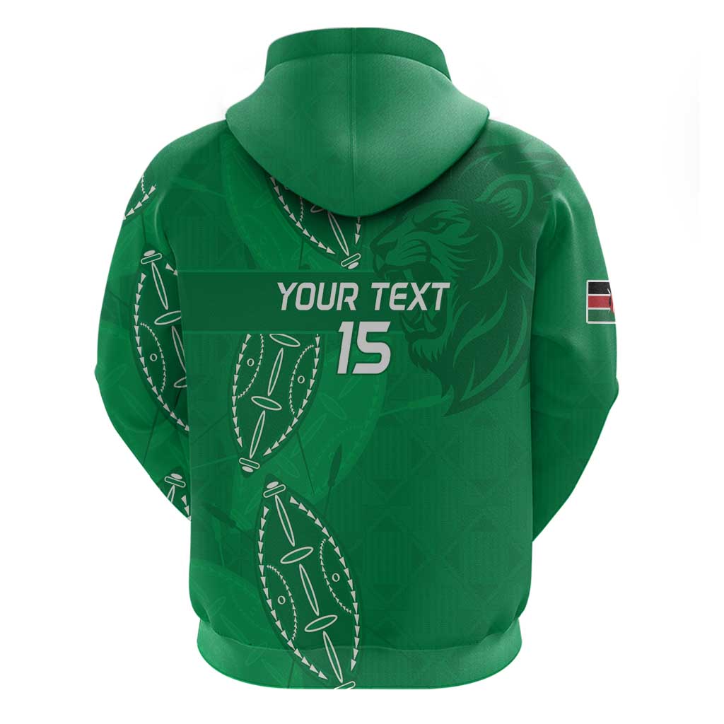 Kenya Rugby Custom Zip Hoodie Go Champions Simbas - Green Color