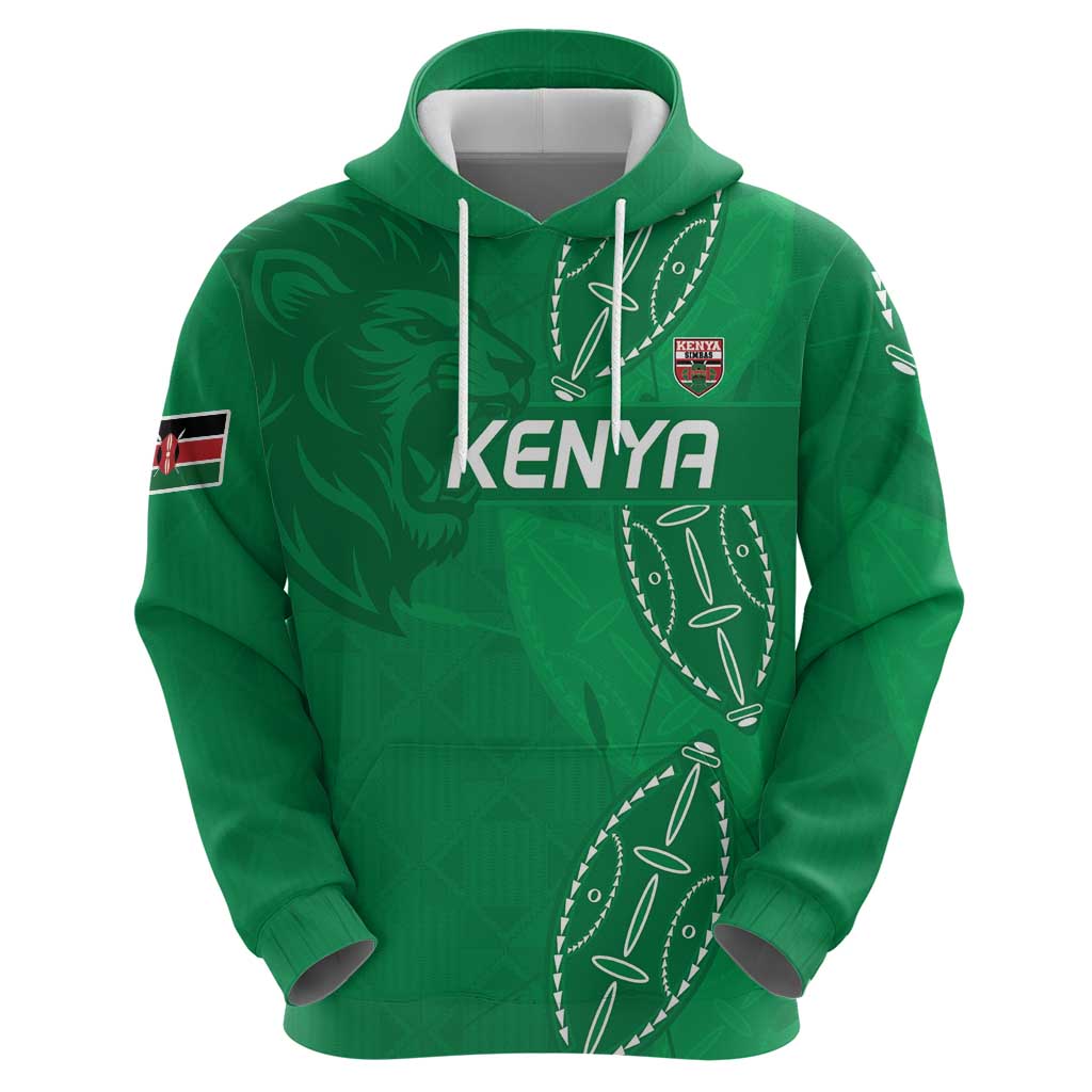 Kenya Rugby Custom Zip Hoodie Go Champions Simbas - Green Color