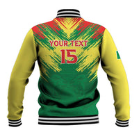 Senegal Rugby Custom Baseball Jacket Lion With Coat Of Arms - African Pattern