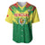Senegal Rugby Custom Baseball Jersey Lion With Coat Of Arms - African Pattern