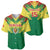 Senegal Rugby Custom Baseball Jersey Lion With Coat Of Arms - African Pattern