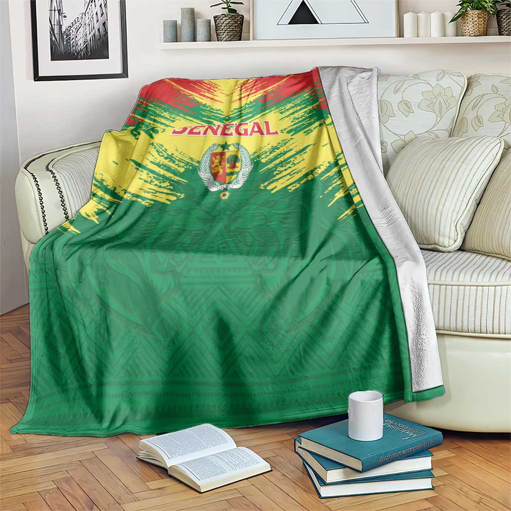 Senegal Rugby Blanket Lion With Coat Of Arms - African Pattern