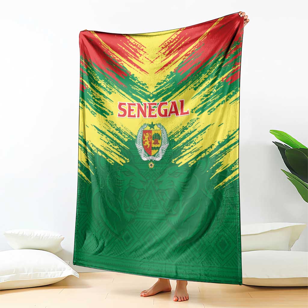 Senegal Rugby Blanket Lion With Coat Of Arms - African Pattern