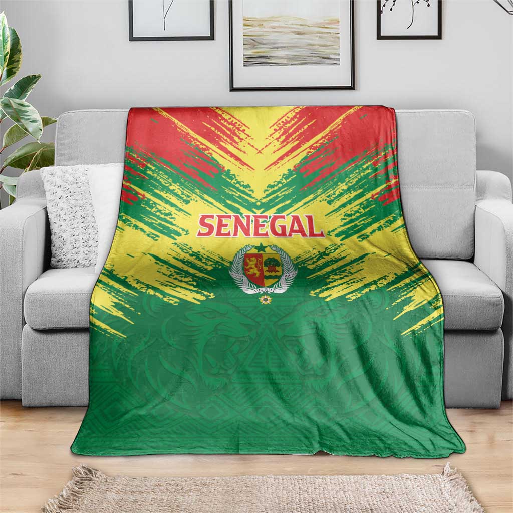 Senegal Rugby Blanket Lion With Coat Of Arms - African Pattern