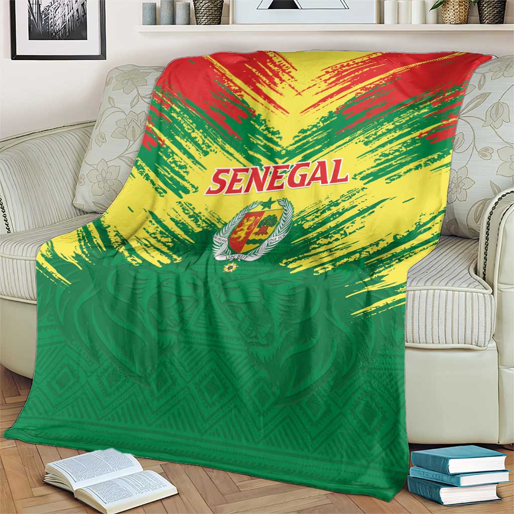 Senegal Rugby Blanket Lion With Coat Of Arms - African Pattern