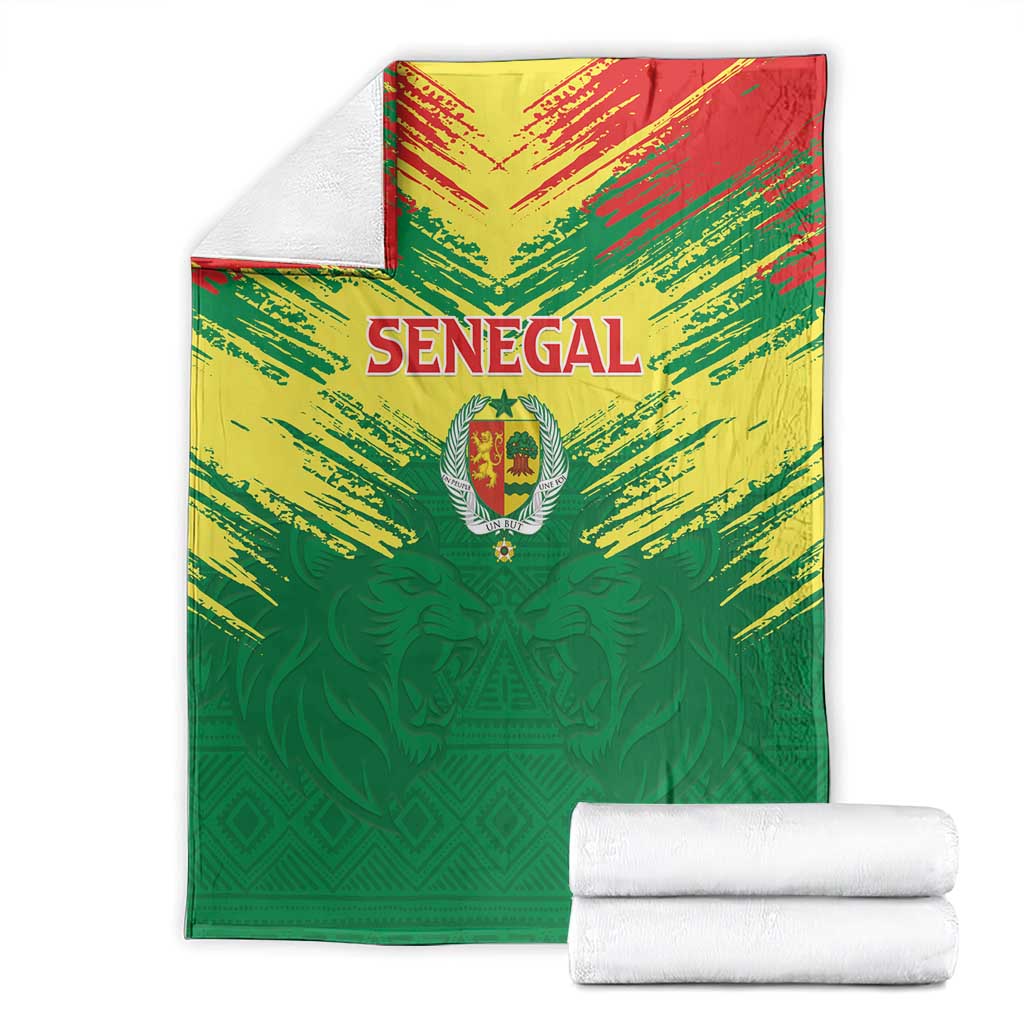Senegal Rugby Blanket Lion With Coat Of Arms - African Pattern