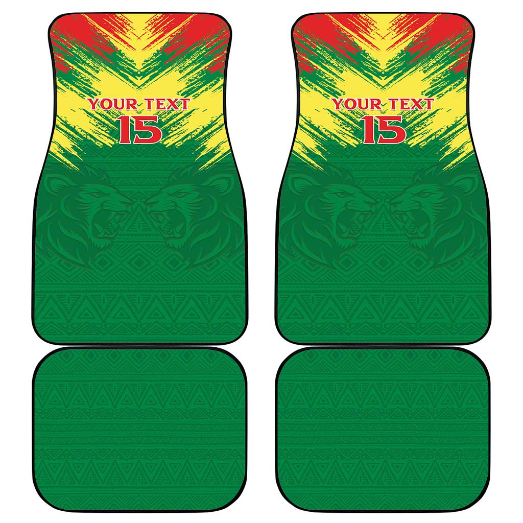Senegal Rugby Car Mats Lion With Coat Of Arms - African Pattern