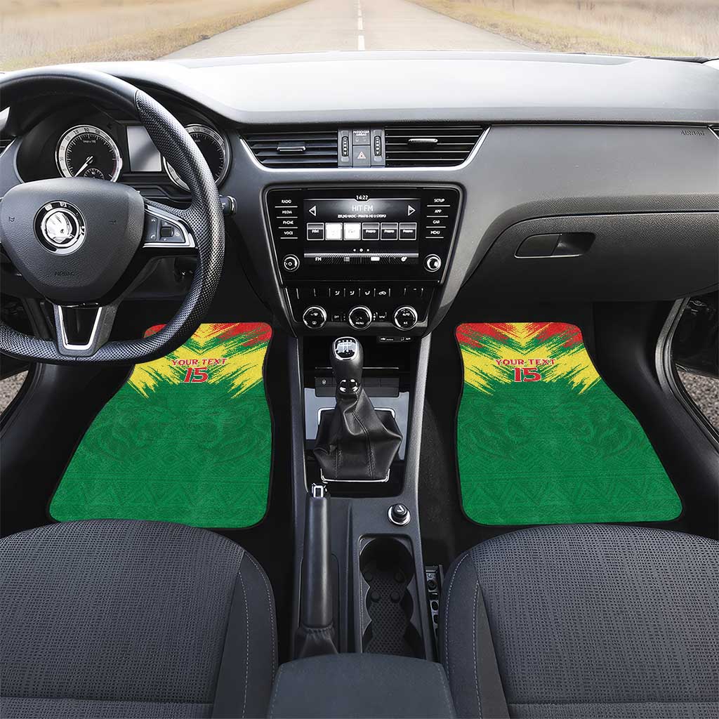 Senegal Rugby Car Mats Lion With Coat Of Arms - African Pattern