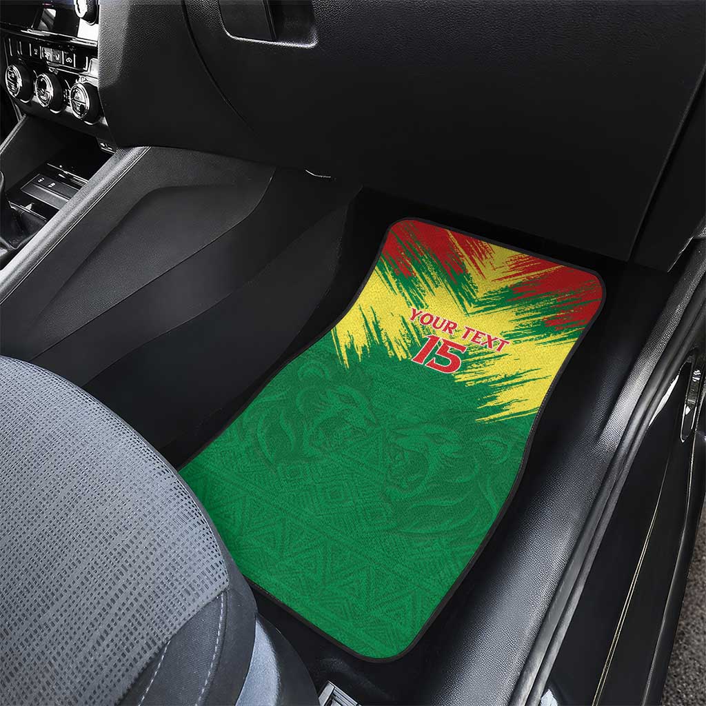 Senegal Rugby Car Mats Lion With Coat Of Arms - African Pattern